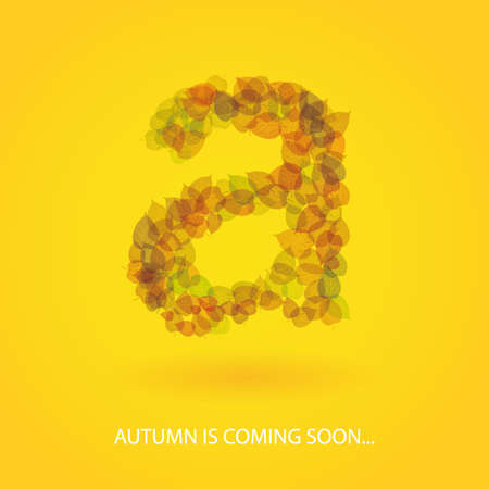Letter Made of Colorful Autumn Leaves - Vector Backgroundのイラスト素材