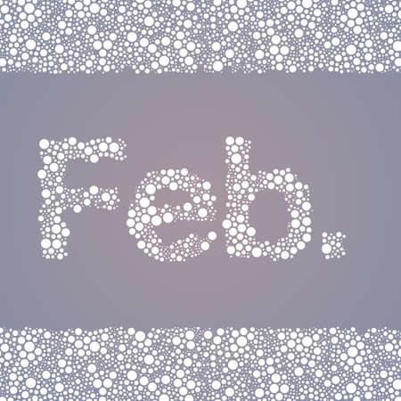 Abstract Dotted Calendar Elements Design Template - Months, Februaryのイラスト素材