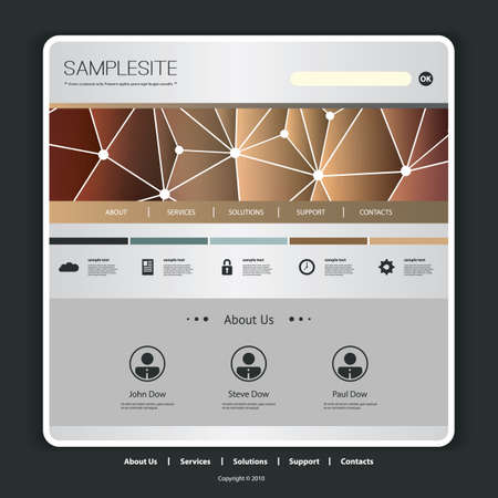 Website Template with Networks Header Designのイラスト素材