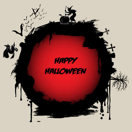 Halloween Label or Background Templateのイラスト素材