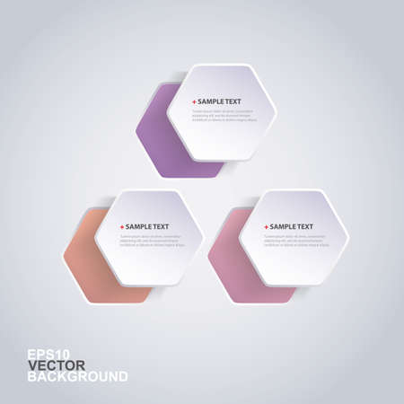 Colorful Paper Cut Infographics Design - Rounded Hexagonsのイラスト素材