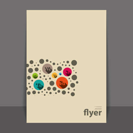 Flyer or Cover Design with Colorful Abstract Pattern - Circles and Bubbles のイラスト素材