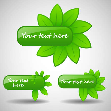 Green Shiny Eco Banners Collectionのイラスト素材