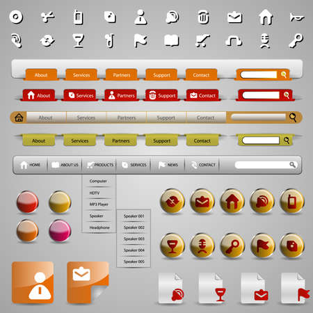 Collection Of Website Elementsのイラスト素材