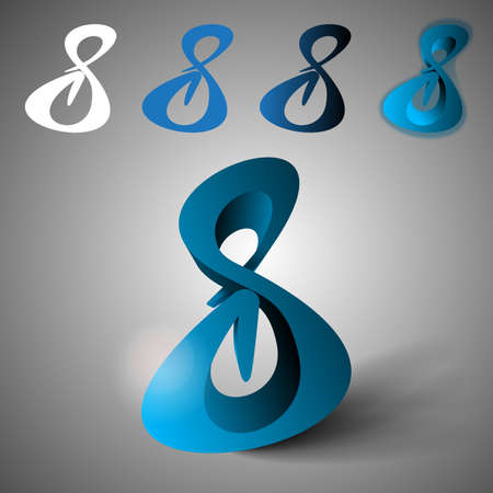 Abstract 3D Number Eight Design Clip-Artのイラスト素材