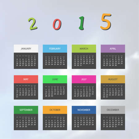 Calendar Template for Year 2015のイラスト素材