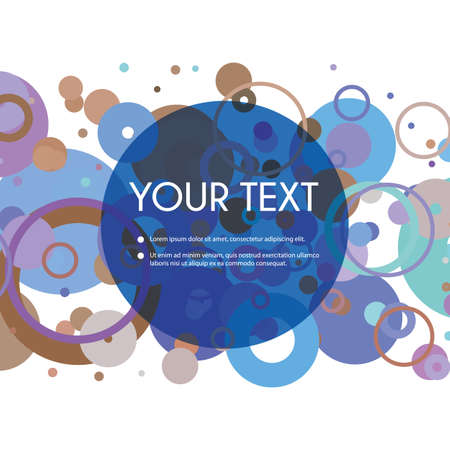 Colorful Abstract Spotted Rings Pattern Background with Transparent Label for Your Textのイラスト素材