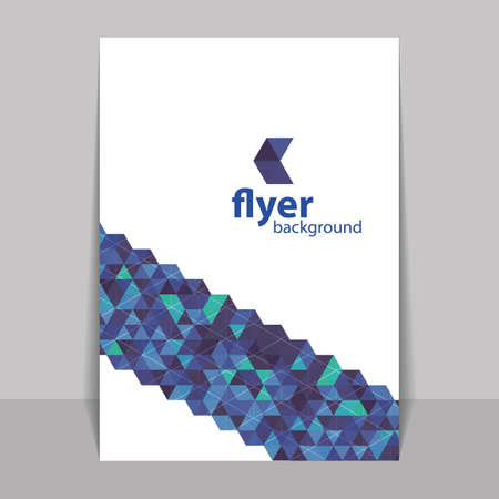 Flyer or Cover Design with Triangles Mosaic Pattern - Blueのイラスト素材