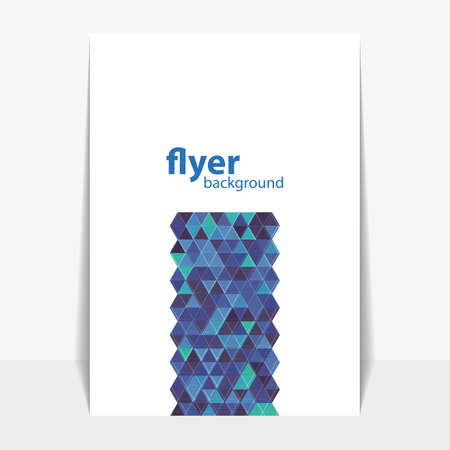 Flyer or Cover Design with Triangles Mosaic Pattern - Blueのイラスト素材