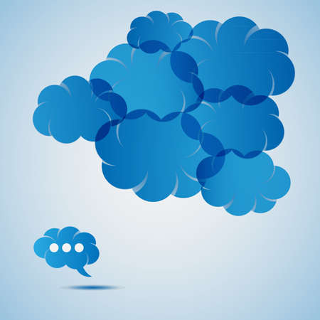 Blue Cloud Speech Bubble Conceptのイラスト素材