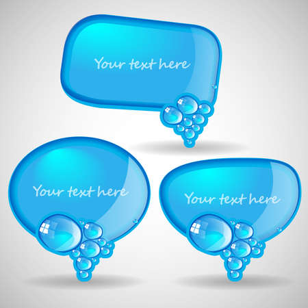 Blue Speech Bubbles Collection Clip-Artのイラスト素材