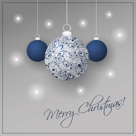 Christmas Card Background with Christmas Ballのイラスト素材