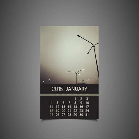 Calendar January 2015 Templateのイラスト素材