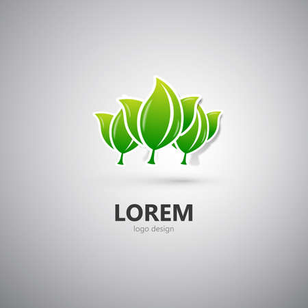 Minimalist Eco Icon Design - Corporate Identity Icon - Green Leavesのイラスト素材