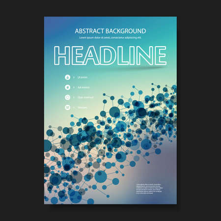 Flyer or Cover Design Template - Business, Networks, Genetic Science - Corporate Identity Conceptのイラスト素材