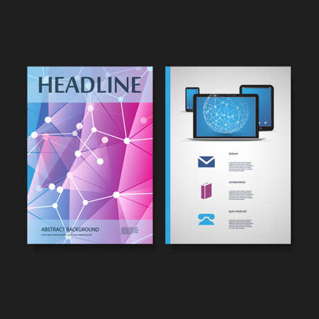 Flyer or Cover Design Template - Business, Networks, Genetic Science - Corporate Identity Conceptのイラスト素材