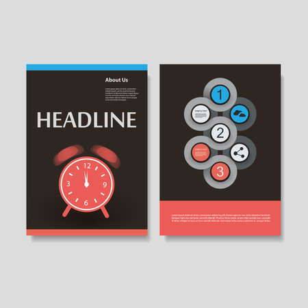 Flyer or Cover Design Template - Business, Networks, Infographics - Corporate Identity Conceptのイラスト素材