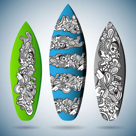 Vector Surfboards Designのイラスト素材