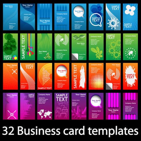 Set of Colorful Vertical Business Cardsのイラスト素材