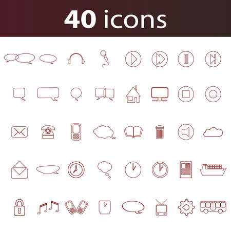 Linear Icon Set for Your Business, Websites, Printsのイラスト素材