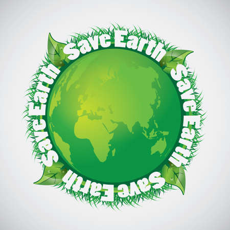 Save the Earth - Green Eco Earth Globe Backgroundのイラスト素材