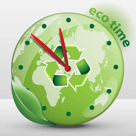 Ecological Clock Conceptのイラスト素材
