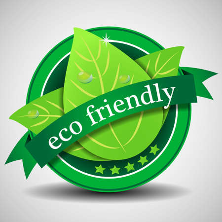 Green Eco Friendly Label or Badge Templateのイラスト素材