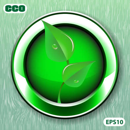 Green Eco Friendly Label or Button Templateのイラスト素材