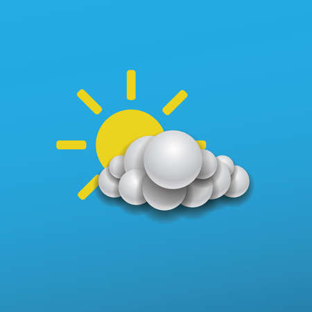 Abstract Weather Icon Design  Sun and Cloudのイラスト素材