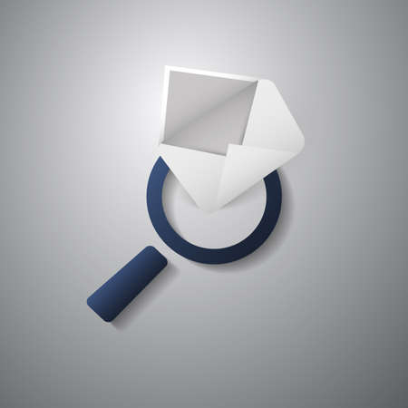 Mail or Email Icon Design with Magnifying Glassのイラスト素材