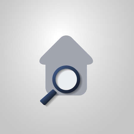 Real Estate Icon Design  Looking for a House for Sale  Flat Symbolのイラスト素材