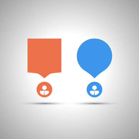 Chat Conversation Design Concept  Colorful Speech Bubbles with Copyspaceのイラスト素材