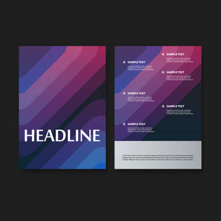 Flyer or Cover Design Set for Your Business  Colorful Striped Patternのイラスト素材