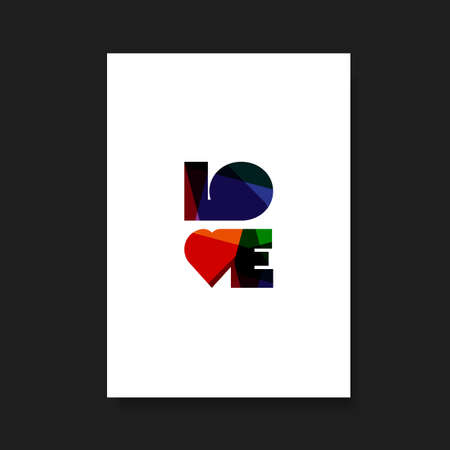 Flyer or Cover Design for Your Business with Colorful LOVE Labelのイラスト素材