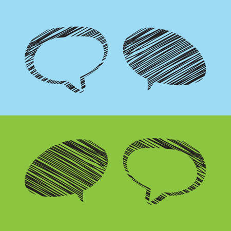 Grungy Striped Speech Bubble Designs with Copy Spaceのイラスト素材