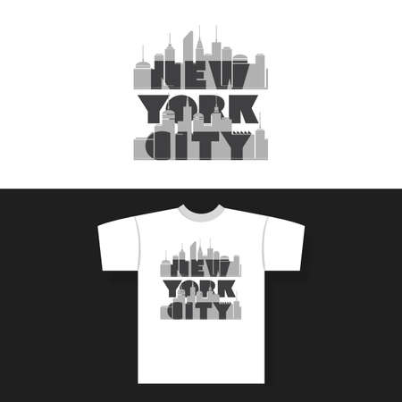 T-shirt Print with New York City Labelのイラスト素材