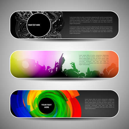 Colorful Banner Set Vector Illustrationのイラスト素材