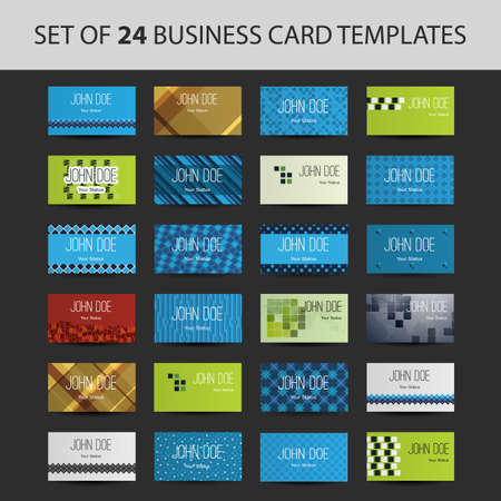 Set of 24 Business Card Templates - Colorful Backgrounds and Designsのイラスト素材