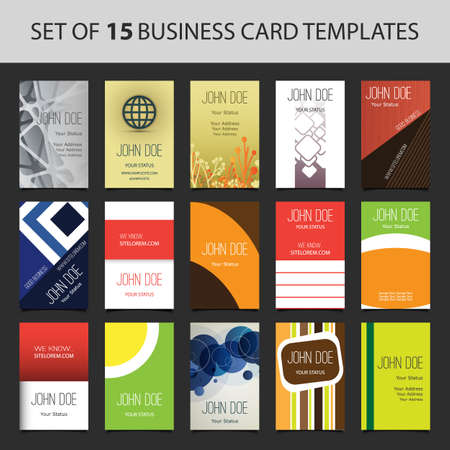 15 Colorful Vertical Business Cardsのイラスト素材