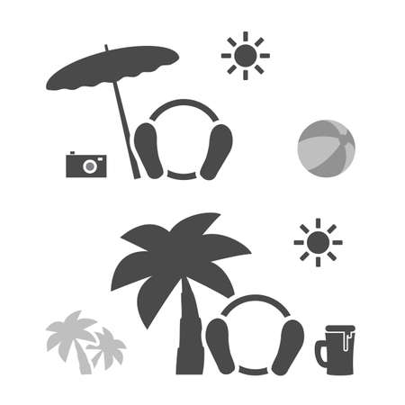 Beach Time - Emoticon Setのイラスト素材