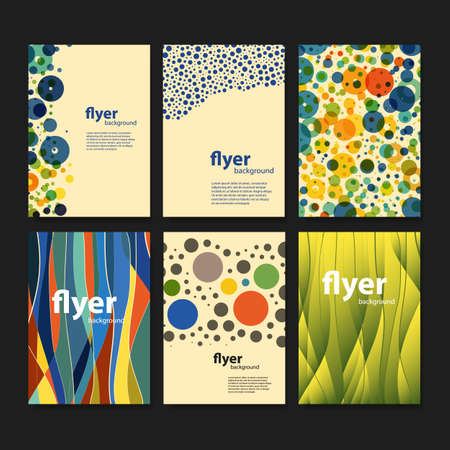 Set of Creative Card, Flyer or Cover Designs with Dotted Abstract Colorful Pattern Backgroundsのイラスト素材