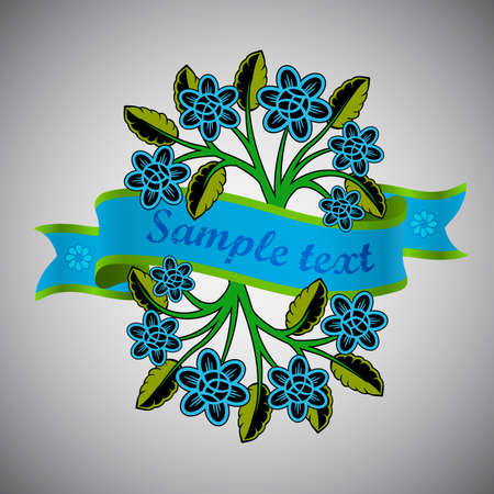 Background, Label with Floral Themeのイラスト素材