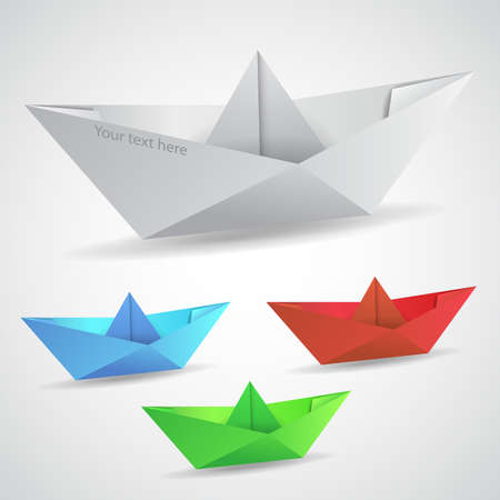 Collection of Paper Boats Clip-artのイラスト素材
