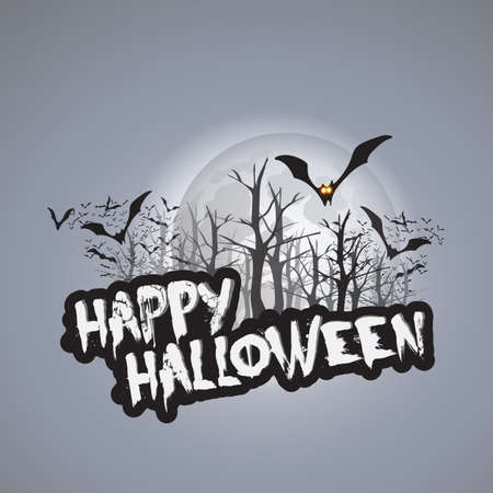 Happy Halloween Card Design Template - Vector Illustrationのイラスト素材