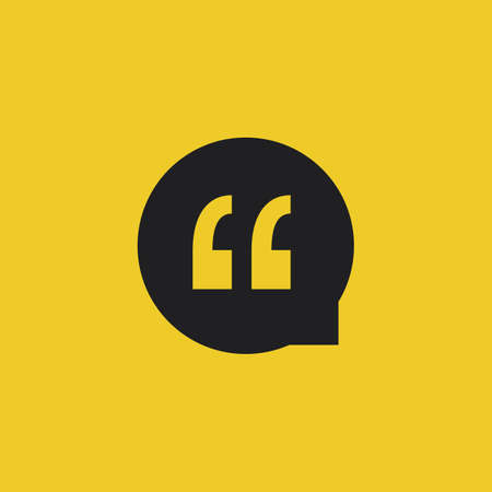 Quote Vector Icon on a Yellow Backgroundのイラスト素材