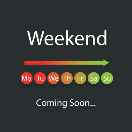 Weekend Coming Soon - Vector Illustrationのイラスト素材