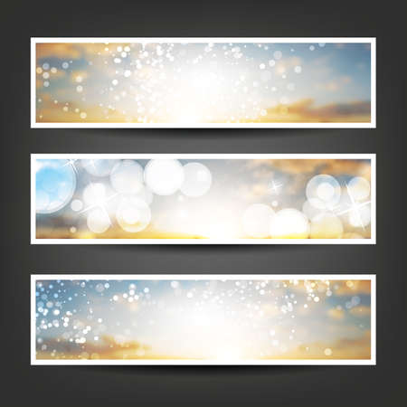 Set of Horizontal Banner or Header Background Designsのイラスト素材