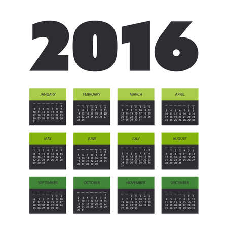 2016 Simple Calendar Designのイラスト素材