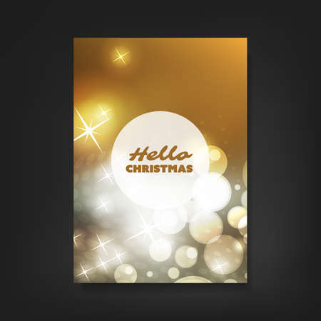 Hello Christmas - Flyer, Card or Cover Design with Sparkling Pattern Background - Corporate Identity, Christmas, New Year or Ad Design Templateのイラスト素材