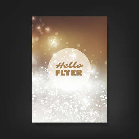 Flyer, Card or Cover Design with Sparkling Pattern Background - Corporate Identity, Christmas, New Year or Ad Design Templateのイラスト素材